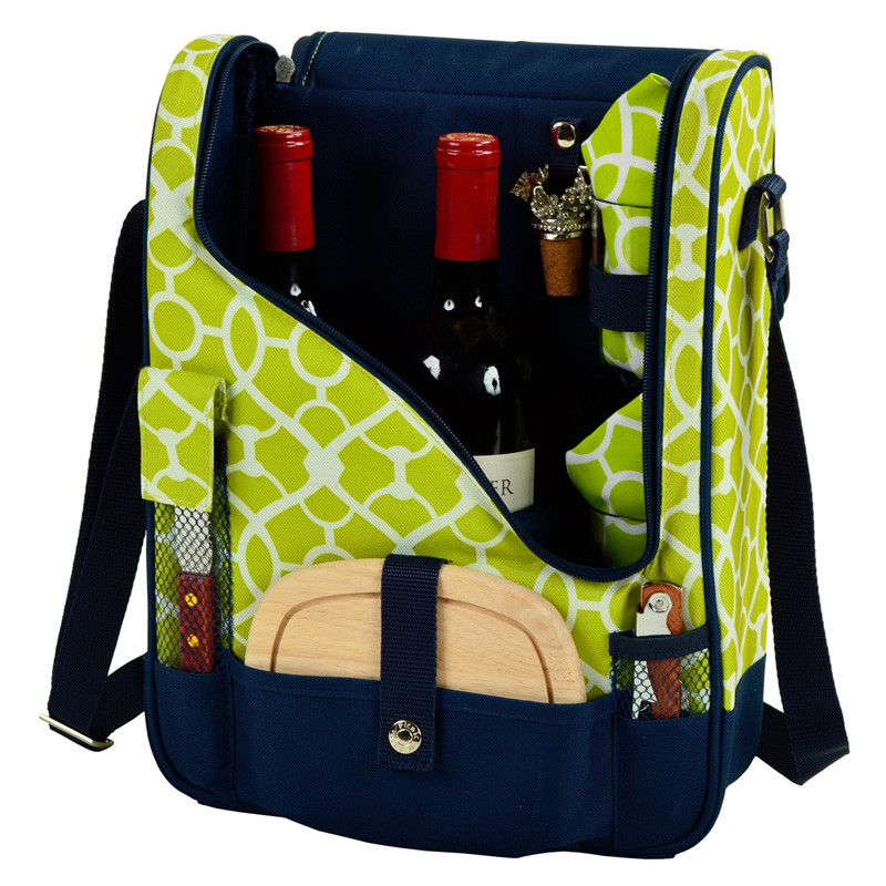 Wine & Cheese Cooler, Green Trellis Picnic Cooler