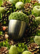 Glass Acorn Ornament with Quilted Velvet Top
