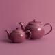 Magenta 16 oz Teapot alongside the Deep Magenta 48 oz Teapot