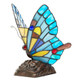 Kiara Blue Butterfly Stained Glass Accent Lamp