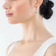 Silver Precious Pearl Fusion GeoCUBE Earrings