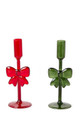 Holiday Bow Hand-Crafted Taper Candleholder