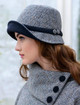 Tweed Clodagh Hat - Grey Herringbone