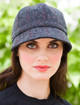 Tweed Flapper Cap - Charcoal with Red