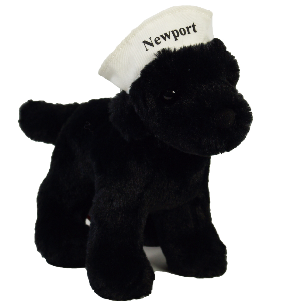 Abraham the Black Lab Plush Toy with Newport Cap