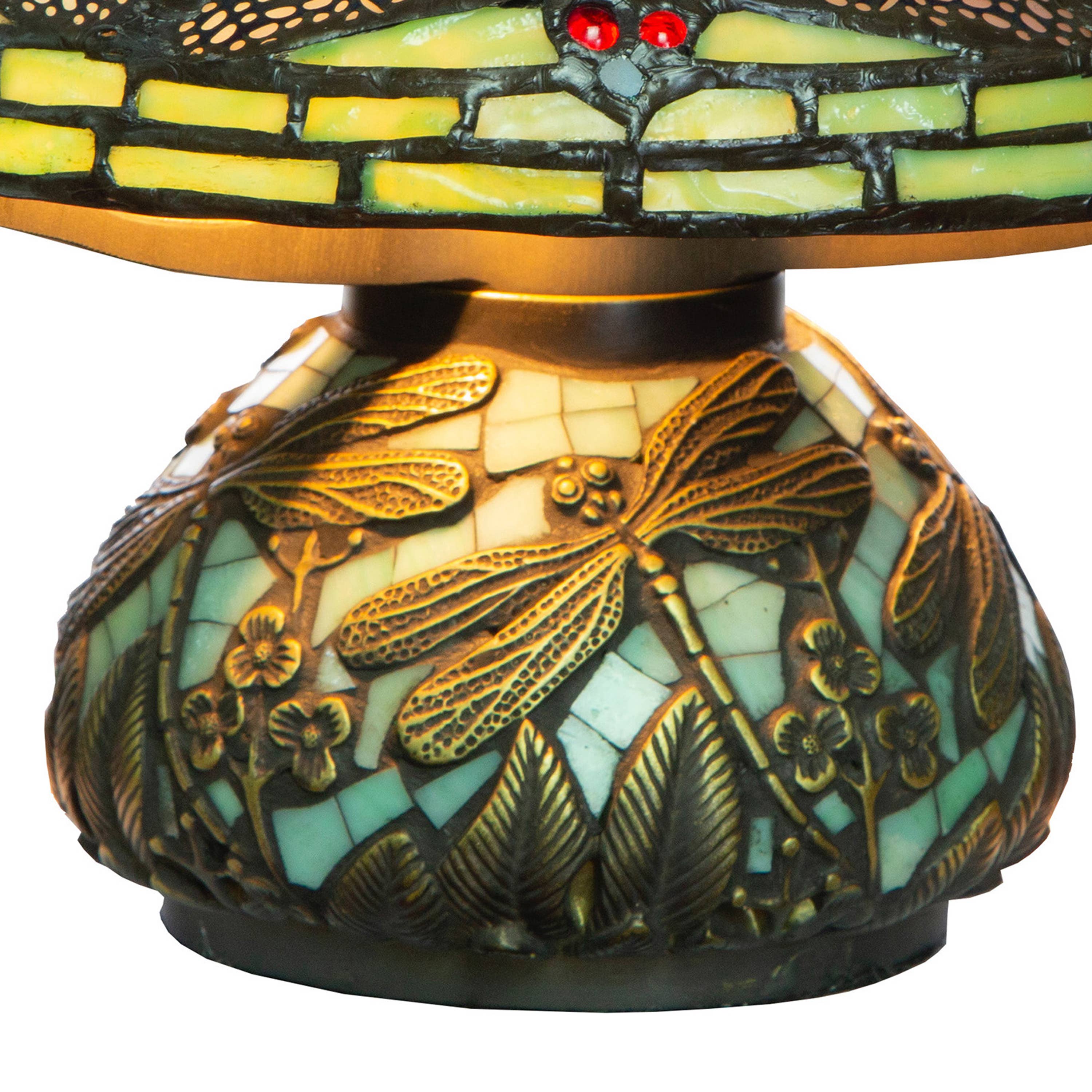 Joyce Dragonfly Stained Glass Tiffany Style Accent Lamp