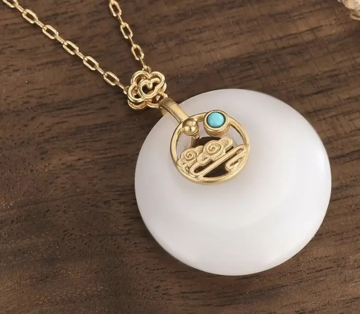 Chinese Cloud Necklace, 24K gold-plated copper