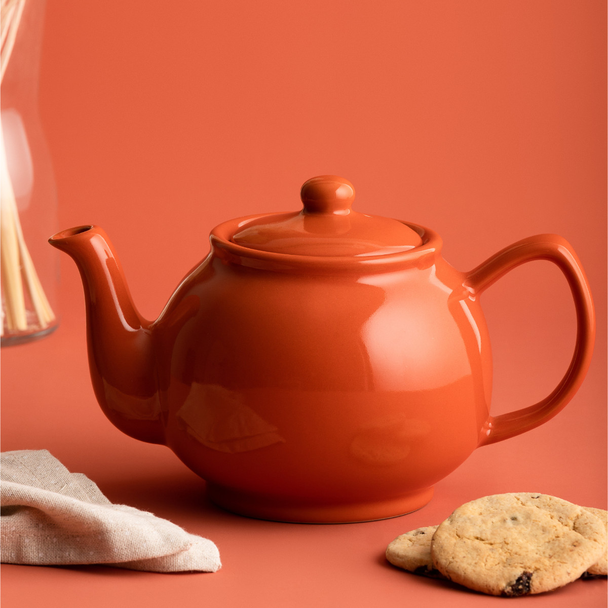 Burnt Orange 48 oz Teapot