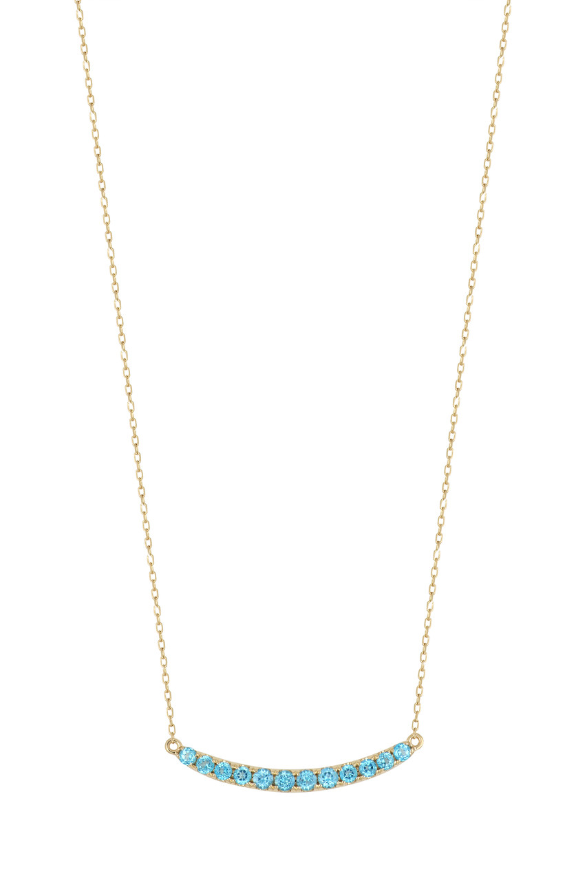 Collana in argento 925 con topazio blu svizzero e oro