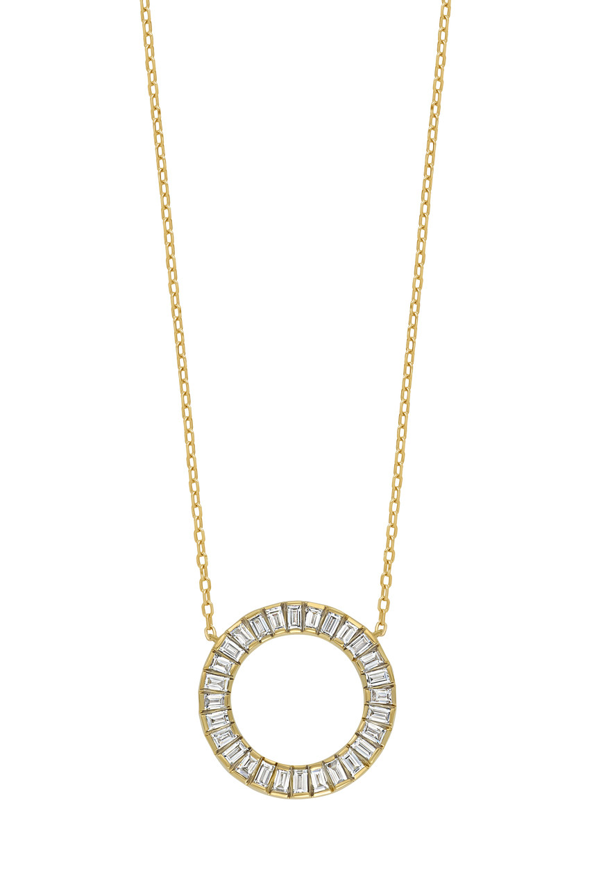 18K Yellow Gold Diamond Circle of Life Pendant Necklace