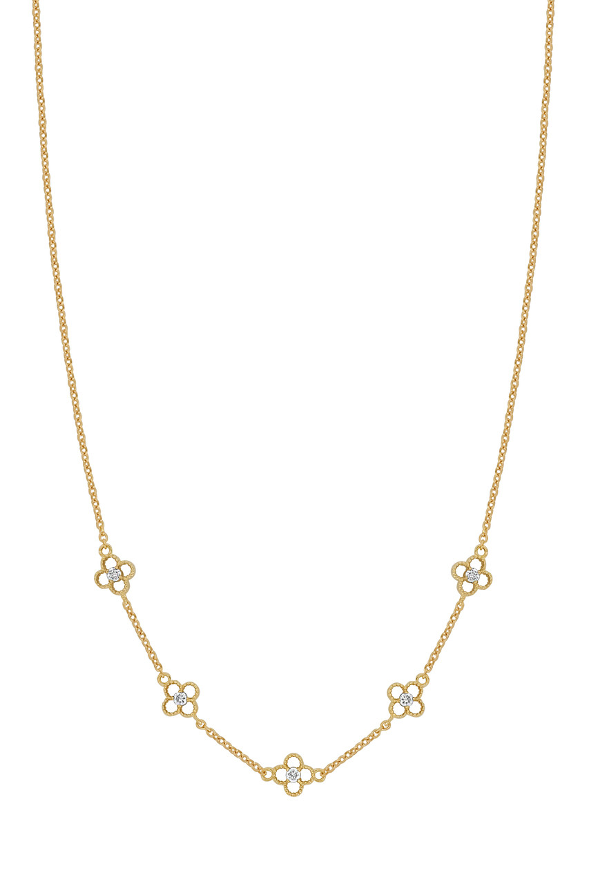 18K Diamond Mykonos Necklace - Dainty & Classic Natural Diamond Design