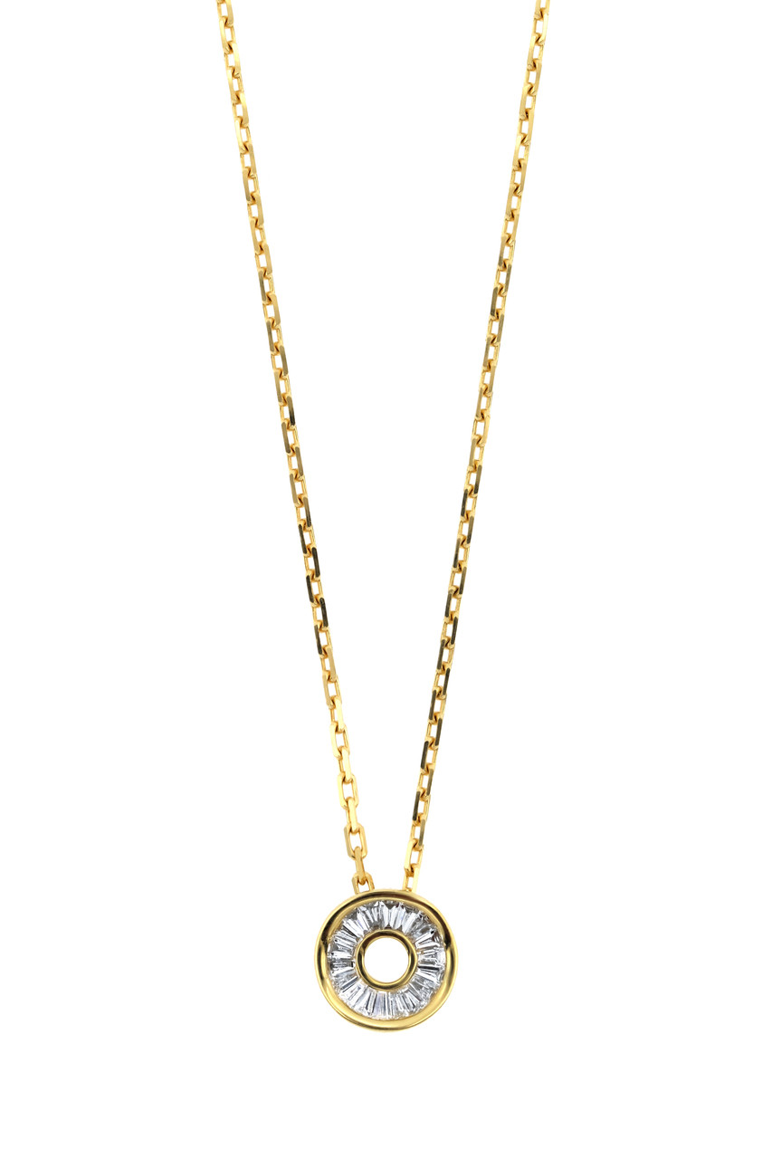 18K Yellow Gold Mini Diamond Circle of Life Pendant Necklace