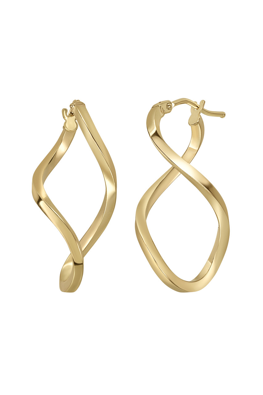 14K Yellow Gold Bony Levy Oversized Open Twist Hoop Earrings - Main Image