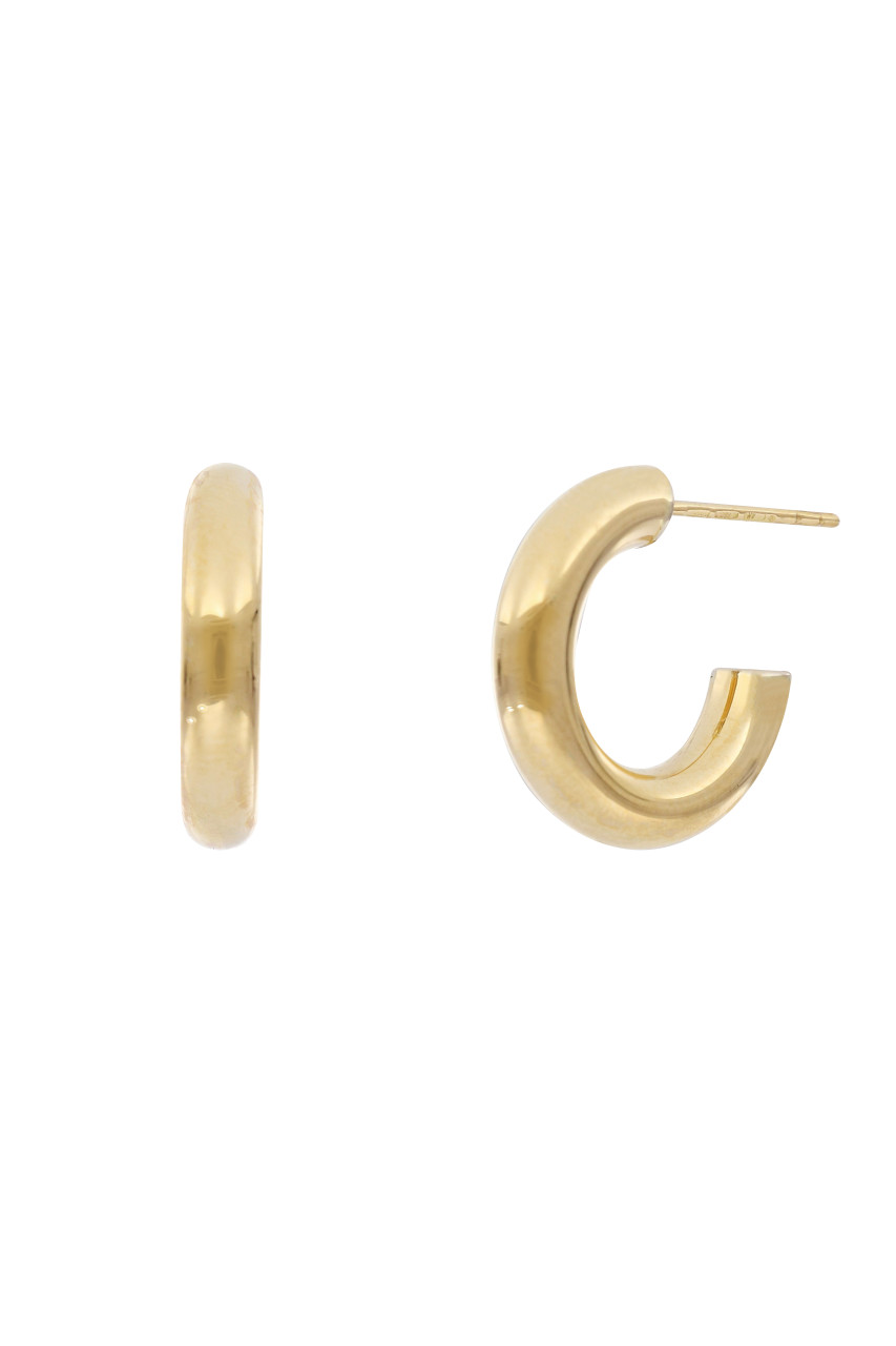 あい　Classic Hoops Thick Small Gold Medium Thick Gold Hoop Earrings, Little Gold Hoops, Gold