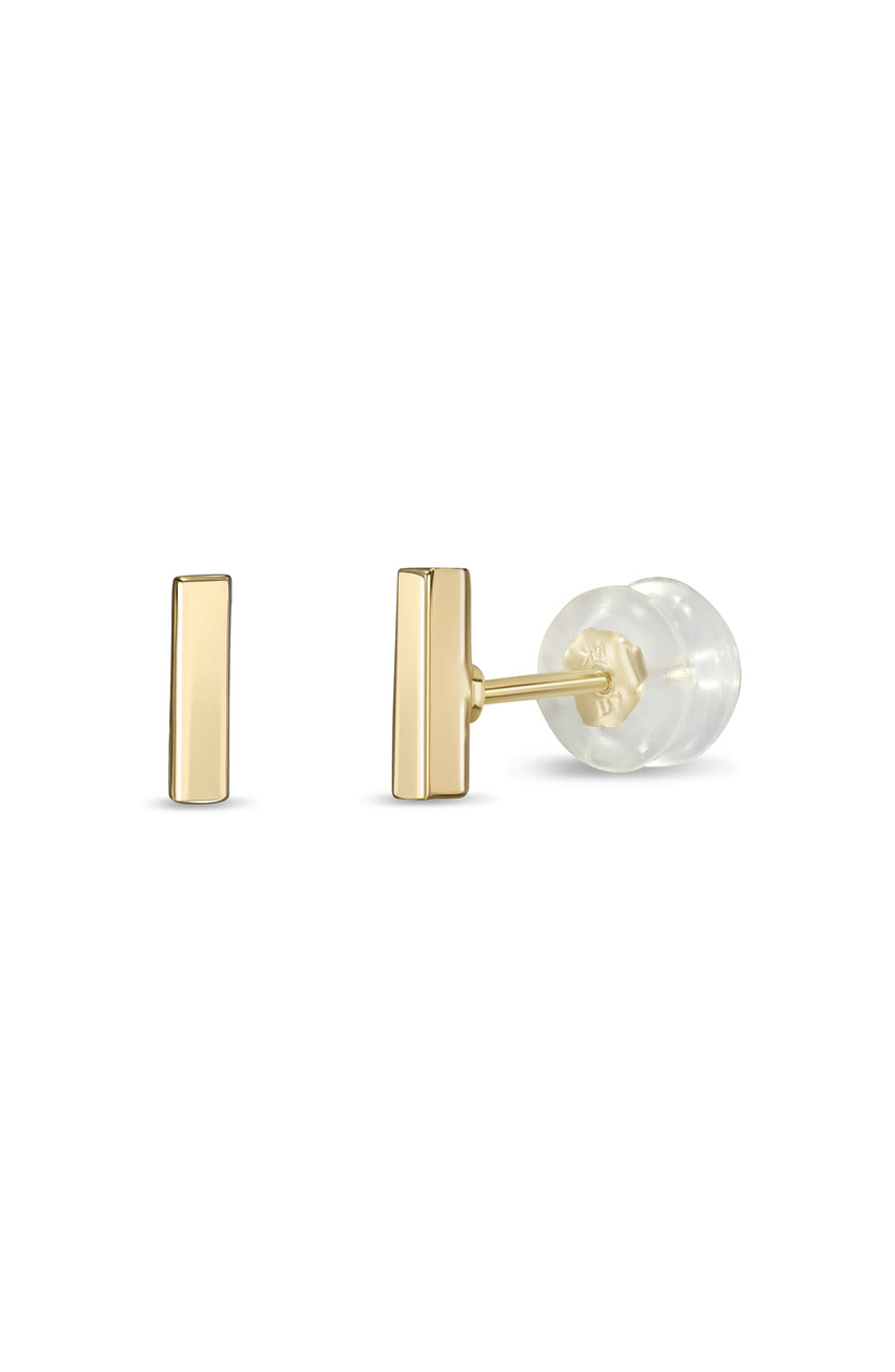 14K Yellow Gold Bony Levy Bar Stud Earrings - Main Image