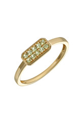 14K Yellow Gold Pave Peridot Rectangular Signet Ring 14K Yellow Gold Pave Peridot Rectangular Signet Ring