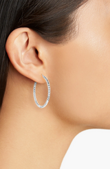 14K White Gold Bony Levy Textured Hoop Earrings 14K White Gold Bony Levy Textured Hoop Earrings