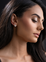 18K White Gold Small Diamond Circle of Life Stud Earrings 18K White Gold Small Diamond Circle of Life Stud Earrings