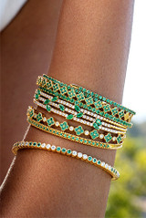 18K Yellow Gold Emerald El Mar Bangle Bracelet 18K Yellow Gold Emerald El Mar Bangle Bracelet