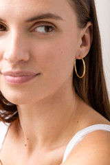 14K Yellow Gold Bony Levy Large Easy Hoop Earrings 14K Yellow Gold Bony Levy Large Easy Hoop Earrings