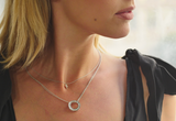 18K White Gold Diamond Bony Levy Cross Necklace