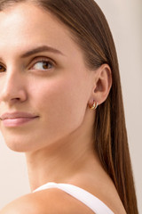 18K Yellow Gold Diamond Bardot Hoop Earrings 18K Yellow Gold Diamond Bardot Hoop Earrings