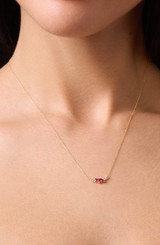 18K Yellow Gold Diamond El Mar Ruby Marquise Pendant Necklace 18K Yellow Gold Diamond El Mar Ruby Marquise Pendant Necklace