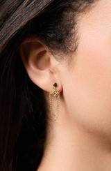 14K Yellow Gold Bony Levy Chain Drop Earrings