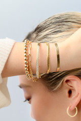 18K Yellow Gold Diamond Bony Levy Delicate Bangle Bracelet 18K Yellow Gold Diamond Bony Levy Delicate Bangle Bracelet