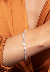 18K White Gold Diamond Tennis Statement Bracelet 18K White Gold Diamond Tennis Statement Bracelet