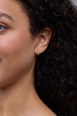 18K Yellow Gold Diamond Kiera Half Huggie Earrings