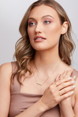 18K Yellow Gold Diamond Cleo Bar Pendant Necklace 18K Yellow Gold Diamond Cleo Bar Pendant Necklace