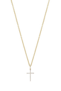 18K Yellow Gold Diamond Bony Levy Cross Pendant Necklace 18K Yellow Gold Diamond Bony Levy Cross Pendant Necklace
