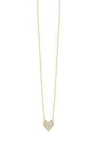 18K Yellow Gold Diamond Mika Small Heart Pendant Necklace 18K Yellow Gold Diamond Mika Small Heart Pendant Necklace