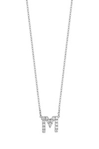 18K White Gold Pave Diamond Bony Levy Initial Necklace 18K White Gold Pave Diamond Bony Levy Initial Necklace