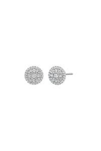 18K White Gold Mika Pave Diamond Stud Earrings 18K White Gold Mika Pave Diamond Stud Earrings