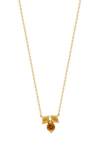 14K Yellow Gold Citrine Bony Levy Color Tri-Pendant Necklace 14K Yellow Gold Citrine Bony Levy Color Tri-Pendant Necklace