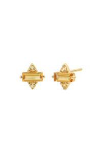 14K Yellow Gold Citrine Bony Levy Color Stud Earrings 14K Yellow Gold Citrine Bony Levy Color Stud Earrings