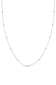 14K White Gold Bony Levy Beaded Chain Necklace 14K White Gold Bony Levy Beaded Chain Necklace
