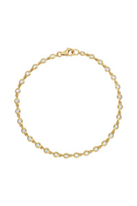18K Yellow Gold Bezel Set Diamond Monaco Station Bracelet 18K Yellow Gold Bezel Set Diamond Monaco Station Bracelet