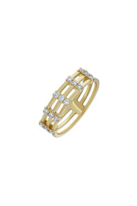 18K Yellow Gold Diamond Prism Stackable Ring 18K Yellow Gold Diamond Prism Stackable Ring