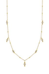 18K Yellow Gold Diamond Mykonos Drop Station Necklace 18K Yellow Gold Diamond Mykonos Drop Station Necklace