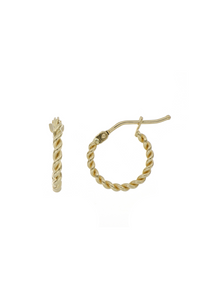 14K Yellow Gold Bony Levy Small Twisted Rope Hoop Earrings 14K Yellow Gold Bony Levy Small Twisted Rope Hoop Earrings