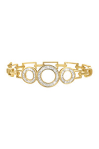 18K Yellow Gold Diamond Three Circle of Life Bangle Bracelet 18K Yellow Gold Diamond Three Circle of Life Bangle Bracelet