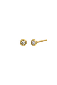 18K Yellow Gold Diamond Monaco Stud Earrings 18K Yellow Gold Diamond Monaco Stud Earrings