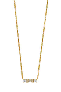 18K Yellow Gold Diamond Small Audrey Bar Pendant Necklace 18K Yellow Gold Diamond Small Audrey Bar Pendant Necklace