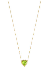 14K Yellow Gold Bony Levy Peridot Heart Pendant Necklace 14K Yellow Gold Bony Levy Peridot Heart Pendant Necklace