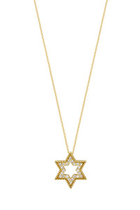 18K Yellow Gold Bardot Diamond Star Of David Pendant Necklace 18K Yellow Gold Bardot Diamond Star Of David Pendant Necklace