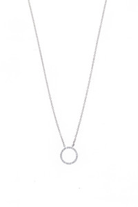 18K White Gold Bony Levy Petite Circle Pendant Necklace 18K White Gold Bony Levy Petite Circle Pendant Necklace