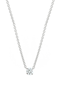 18K White Gold Petite Diamond Solitaire Liora Pendant Necklace 18K White Gold Petite Diamond Solitaire Liora Pendant Necklace